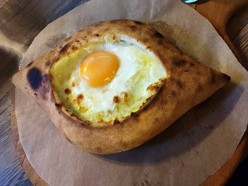 Adjaruli Khachapuri — Georgian baking recipe, served and ready to eat