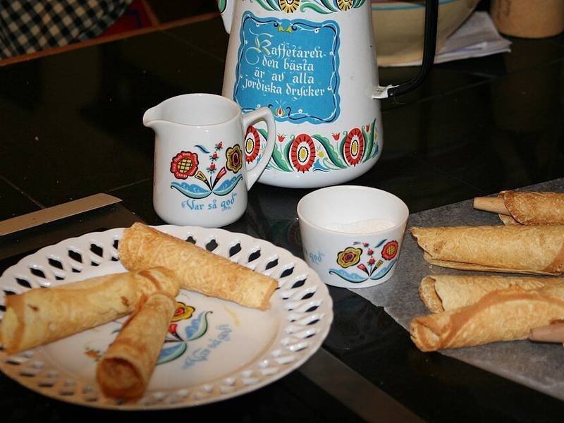 Krumkake — Norwegian desserts recipe, served and ready to eat
