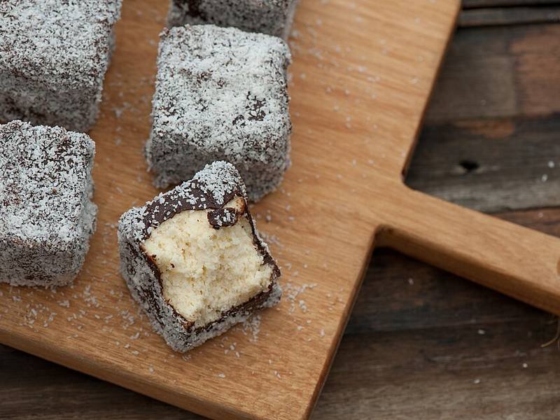 Lamingtons — Australian baking recipe, served and ready to eat