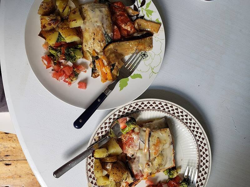 Lasagna Bolognese — Italian dinner recipe, served and ready to eat