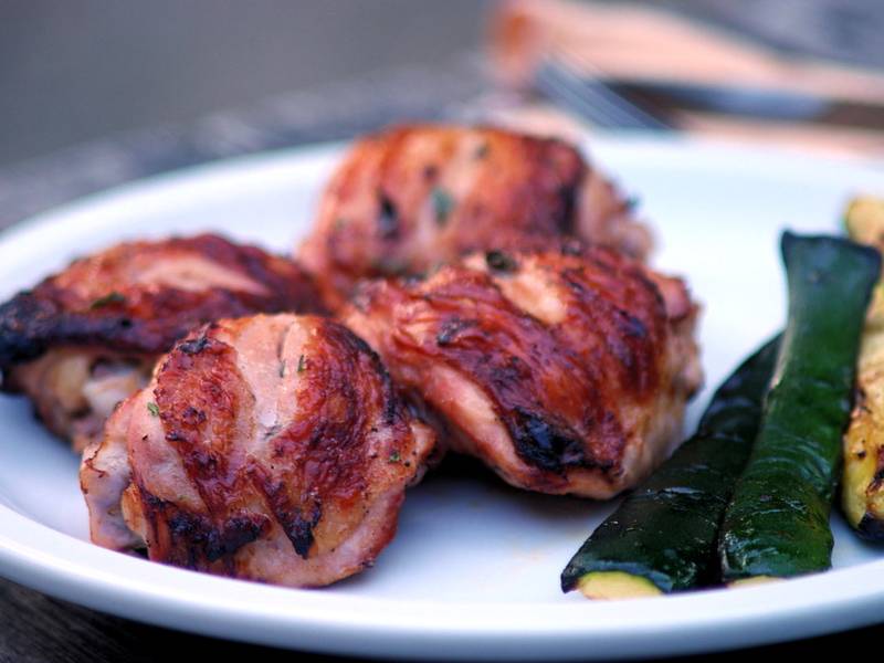 Lemon Garlic Roast Chicken Thighs