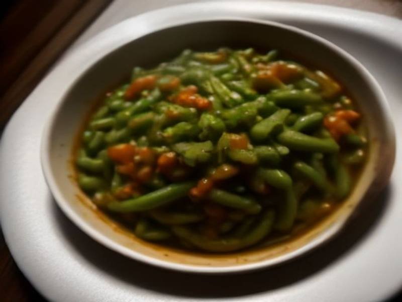 Loubieh bi Zeit — Lebanese appetizers recipe, served and ready to eat