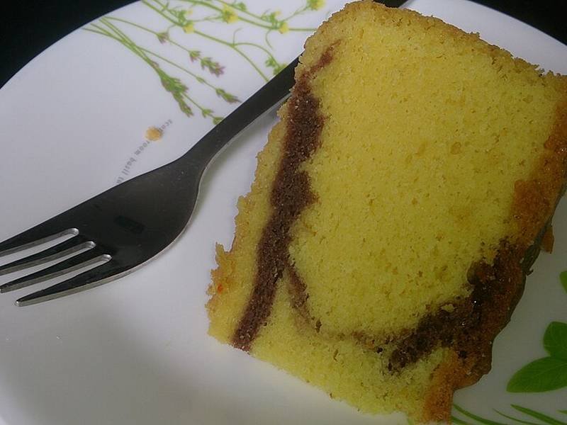 Marble Cake — German baking recipe, served and ready to eat
