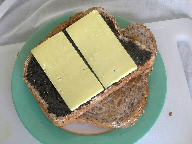 Marmite on Toast, a British breakfast recipe — marmite and butter on toast