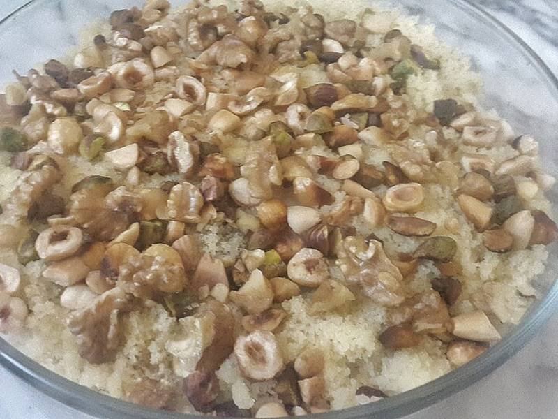 Masfouf — Tunisian desserts recipe, served and ready to eat