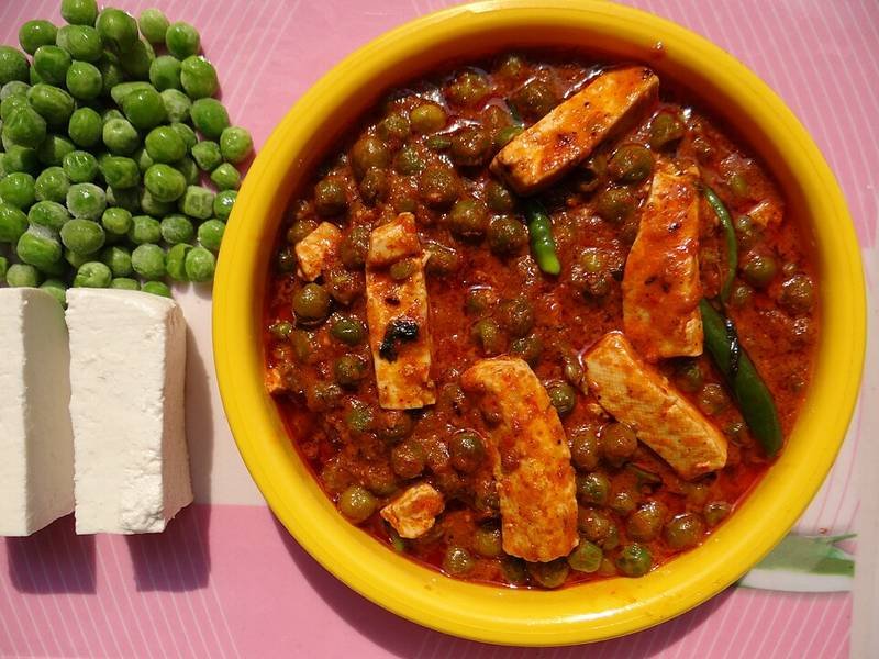 Matar Paneer — Indian dinner recipe, served and ready to eat