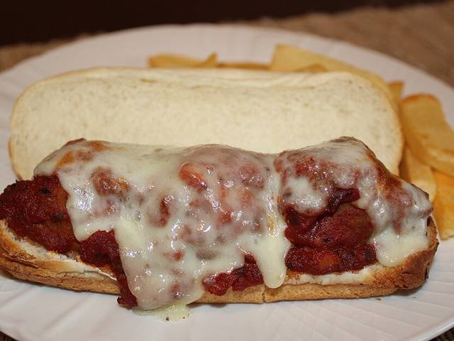 Ingredients and preparation for meatball sub