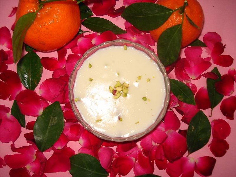 Mouhalabieh — Lebanese desserts recipe, served and ready to eat