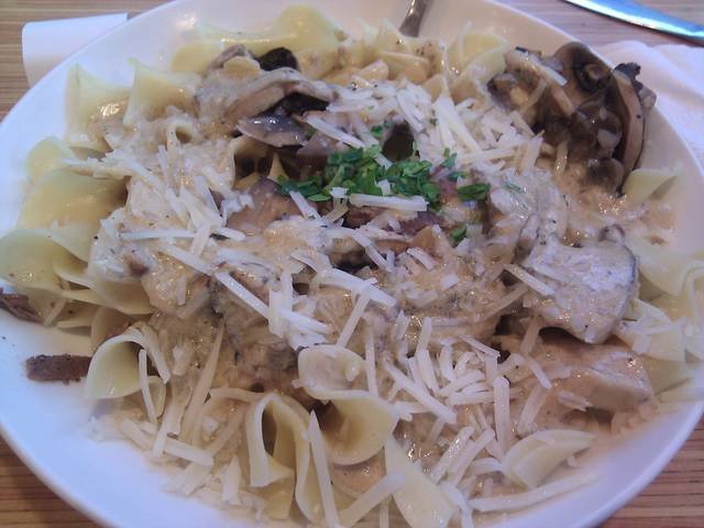 Mushroom Stroganoff — Russian dinner recipe, served and ready to eat