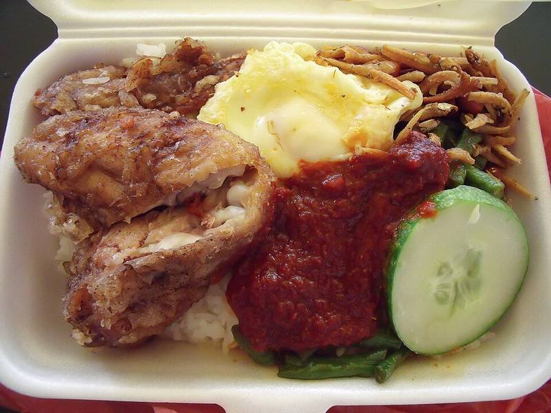Nasi Lemak — Malaysian breakfast recipe, served and ready to eat