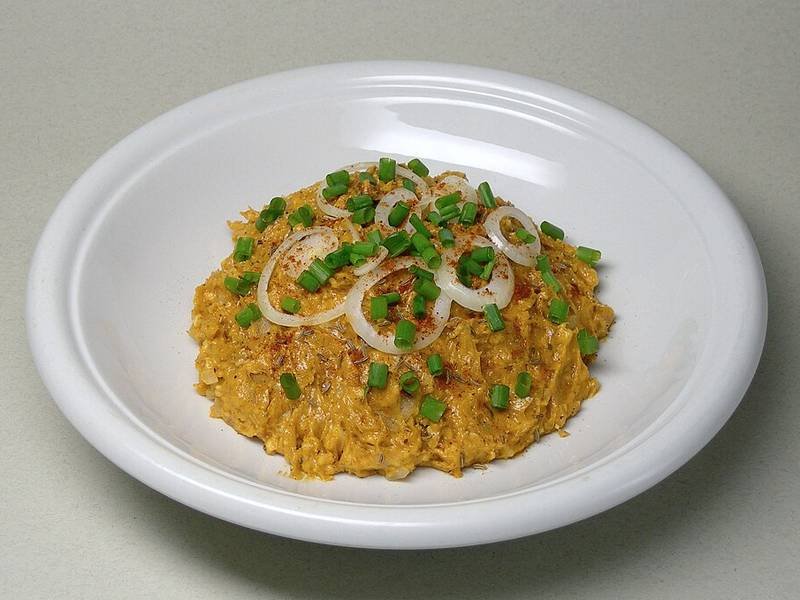 Obatzda — German appetizers recipe, served and ready to eat