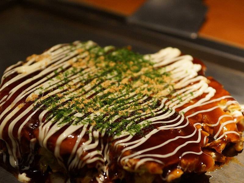 Osaka Okonomiyaki — Japanese dinner recipe, served and ready to eat