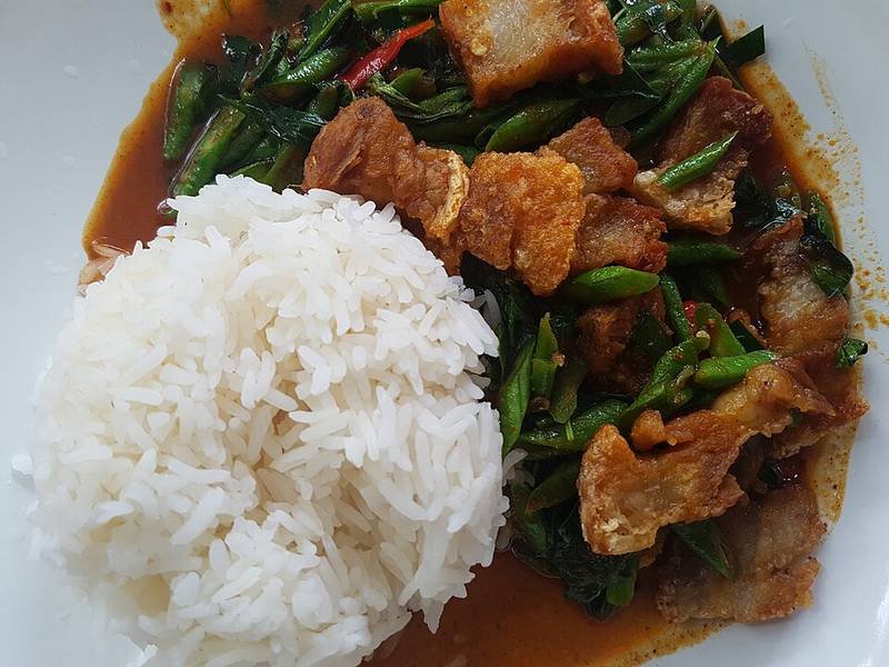 Pad Prik King — Thai dinner recipe, served and ready to eat