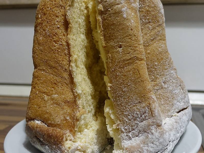 Pandoro — Italian baking recipe, served and ready to eat