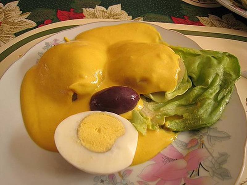 Papa a la Huancaína — Peruvian appetizers recipe, served and ready to eat