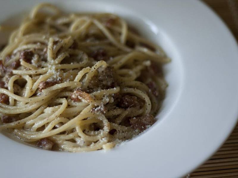 Pasta alla Gricia — Italian quick meals recipe, served and ready to eat