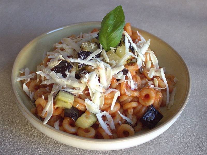 Pasta alla Norma — Italian dinner recipe, served and ready to eat