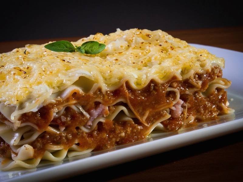 Pastitsio — Greek dinner recipe, served and ready to eat