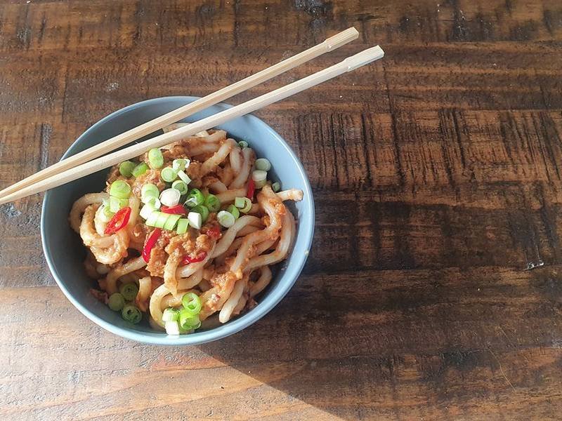 Peanut Butter Noodles, a quick American meal recipe — easy peanut noodles
