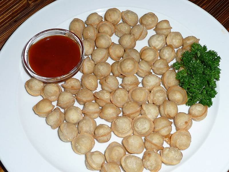 Pelmeni — Russian dinner recipe, served and ready to eat