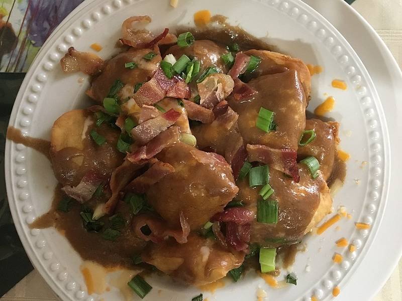 Potato and Cheese Pierogi — Polish dinner recipe, served and ready to eat