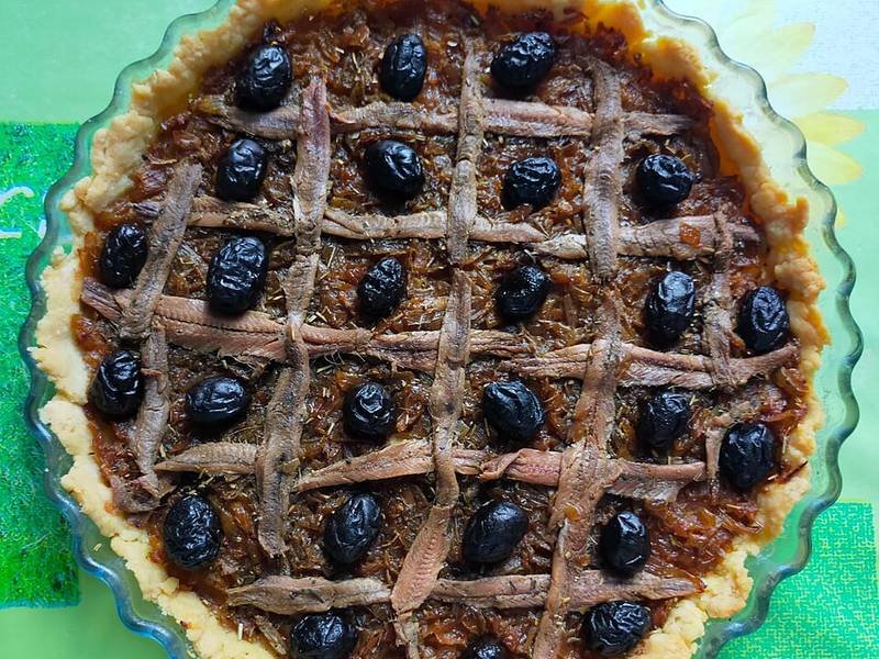 Pissaladière — French appetizers recipe, served and ready to eat