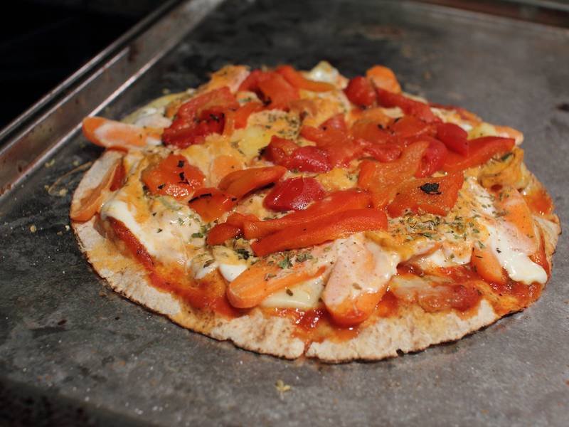 Pita Pizza, a quick American meal recipe — pitta bread pizza