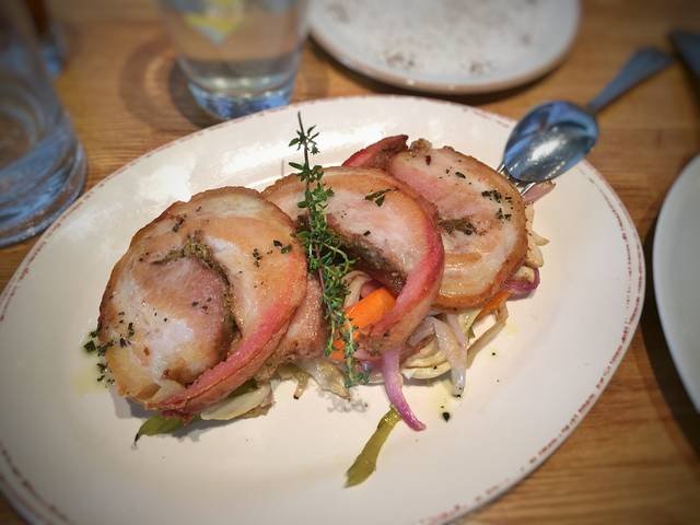 Ingredients and preparation for porchetta