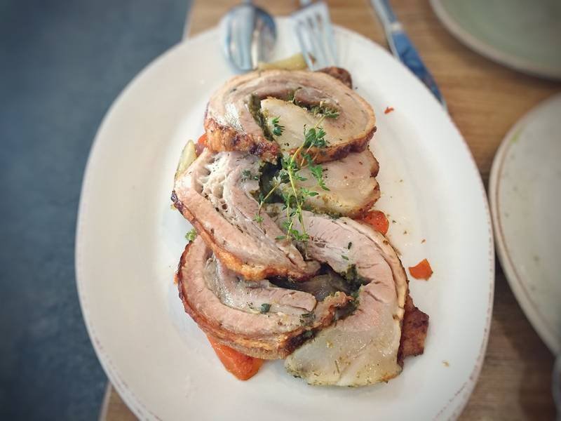 Porchetta — Italian dinner recipe, served and ready to eat