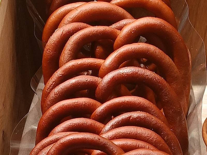 Bavarian Brezel — German baking recipe, served and ready to eat