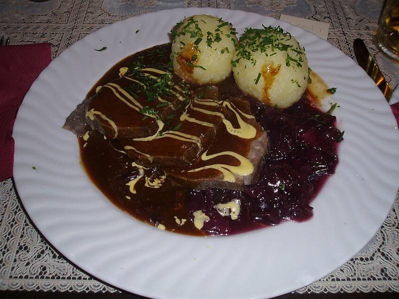 Sauerbraten — German holiday specials recipe, served and ready to eat