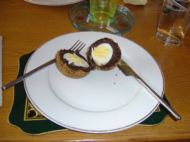 Scotch Eggs — British appetizers recipe, served and ready to eat