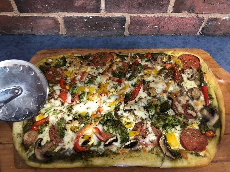 Sheet Pan Pizza, an American dinner recipe — pizza on a tray