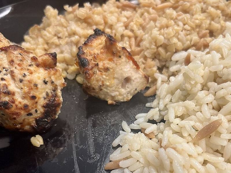 Shish Taouk — Lebanese dinner recipe, served and ready to eat