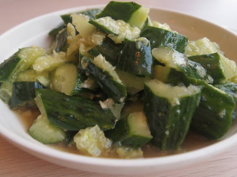 Smashed Cucumber Salad — Chinese appetizers recipe, served and ready to eat