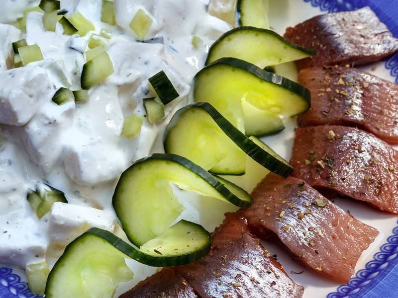 Soused Herring — British appetizers recipe, served and ready to eat