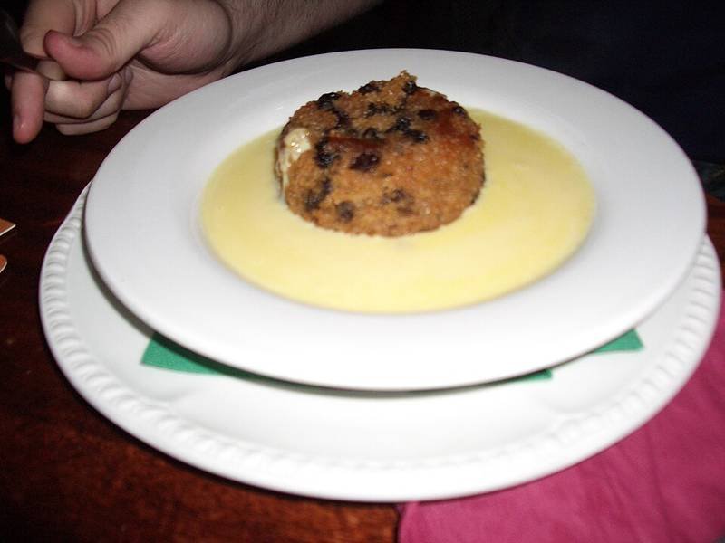 Spotted Dick — British desserts recipe, served and ready to eat