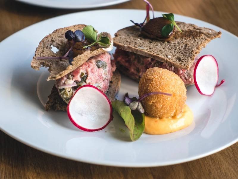 Steak Tartare — French dinner recipe, served and ready to eat