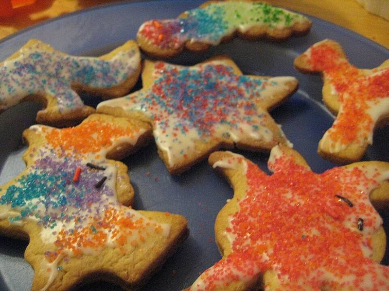 Cut-Out Sugar Cookies — American baking recipe, served and ready to eat