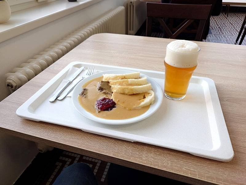 Svíčková — Czech dinner recipe, served and ready to eat