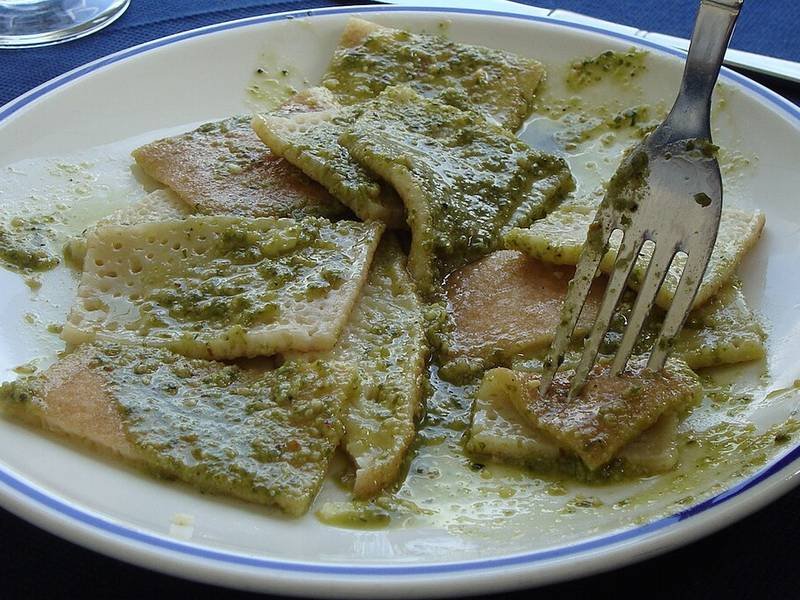 Testaroli al Pesto — Italian dinner recipe, served and ready to eat