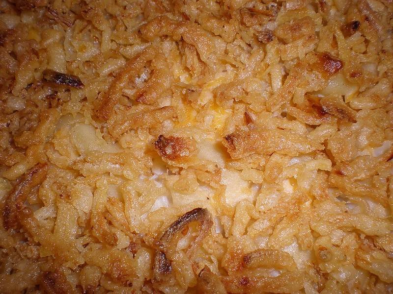Tuna Noodle Casserole — American dinner recipe, served and ready to eat