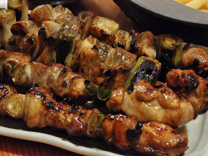 Yakitori Chicken Skewers — Japanese appetizers recipe, served and ready to eat