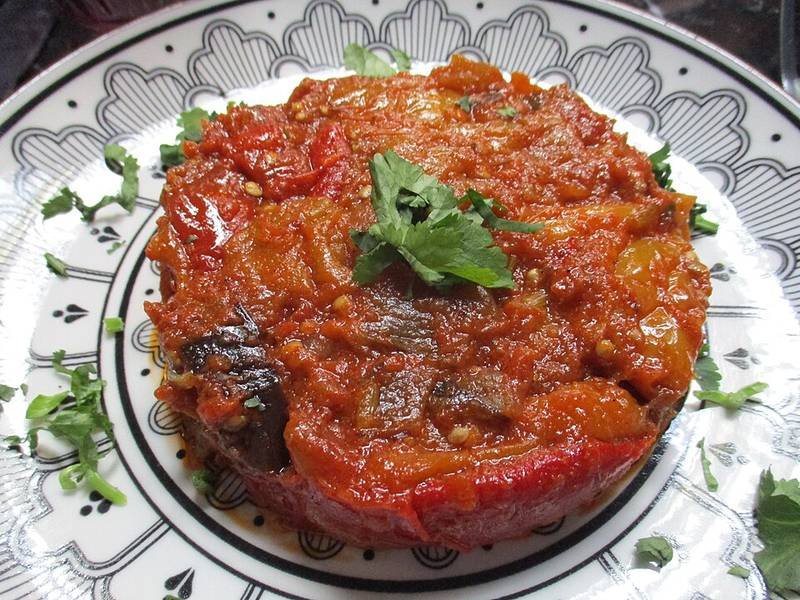Zaalouk — Moroccan healthy recipe, served and ready to eat