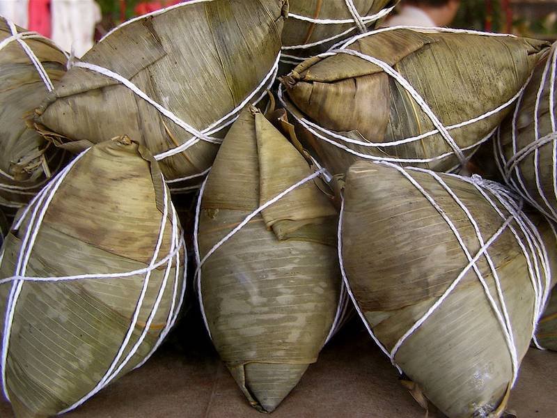 Zongzi — Chinese lunch recipe, served and ready to eat